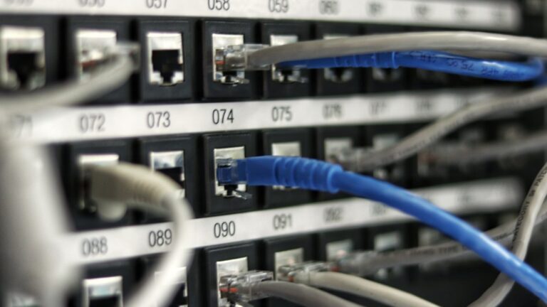 Blue ethernet cable representing network infrastructure
